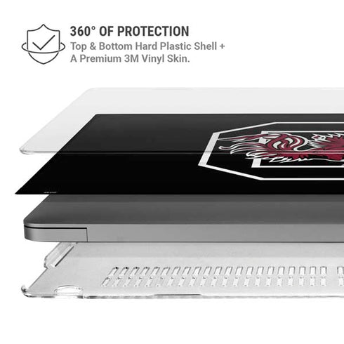 University of South Carolina Gamecocks Logo Black MacBook Pro 14in (2021-24) Case plus Skin